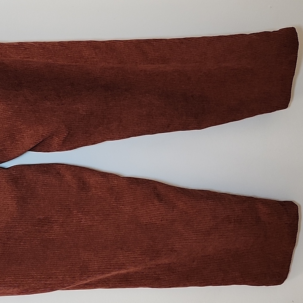 Madewell High Waist Tapered Corduroy Pants      Rust Red Trousers Size 4 - Picture 13 of 16